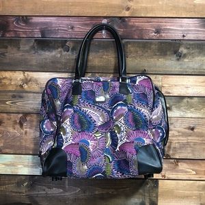 Gloria Vanderbilt Purple Floral Luggage Tote